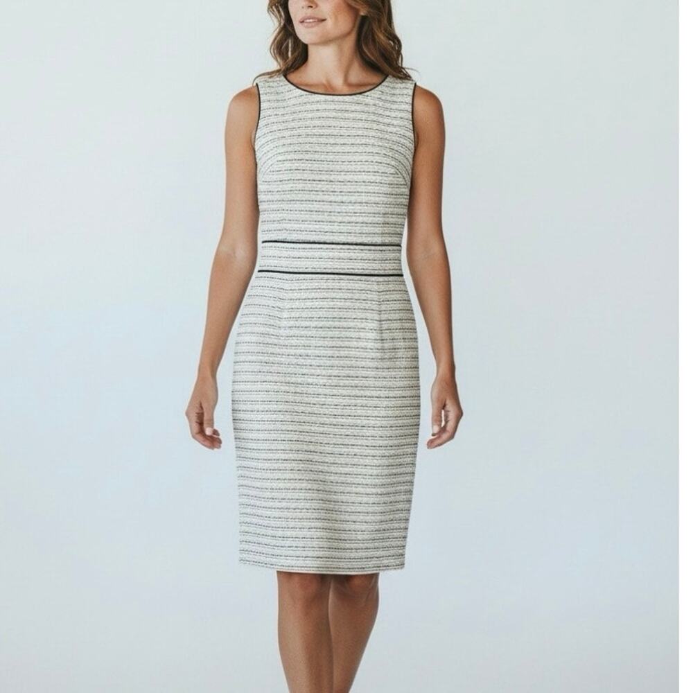 Banana Republic Women’s Sleeveless Sheath Dress Petite Size OP NWT Ivory/Black - Picture 1 of 9
